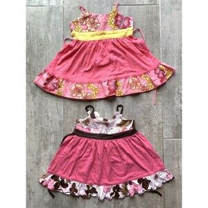 ANGELINA'S COLLECTION Bloomingdales Baby Girl Dress Set of 2 Lot Hawaiian 6-12 M